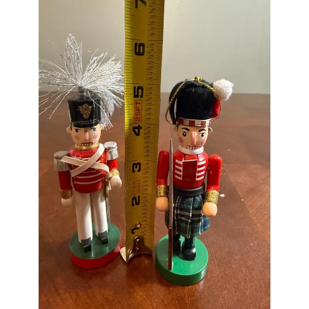 Set of 2 Wooden Nutcracker Soldier Ornaments 5